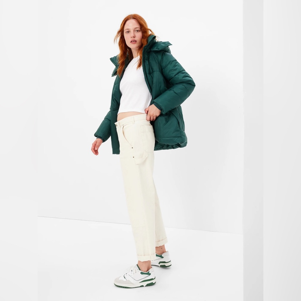GAP Big Puff Jacket Hunter Green Size Medium Tall